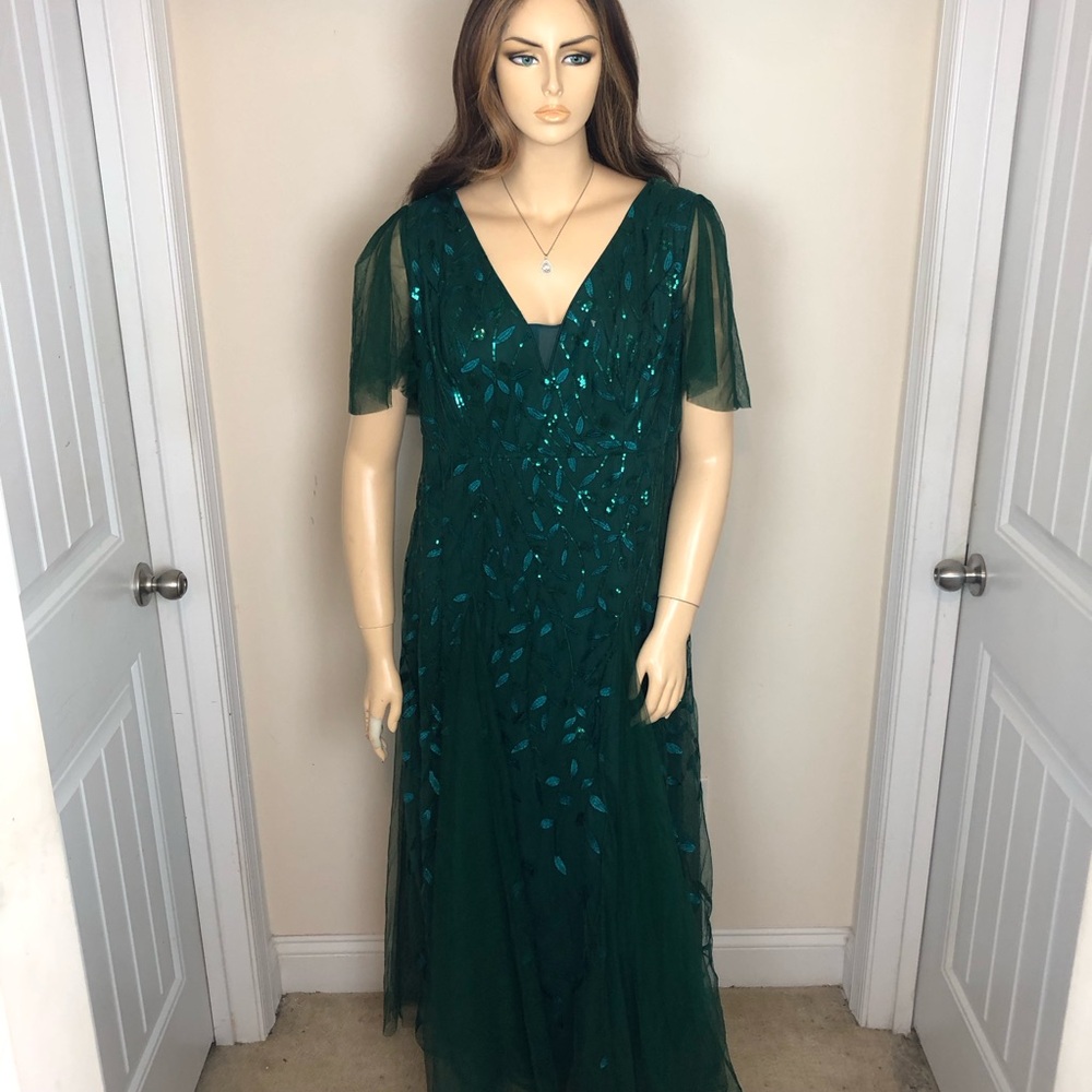 Ever Pretty 3X Emerald Green Embroidered Sequins PLUS Wedding Guest Formal Long
